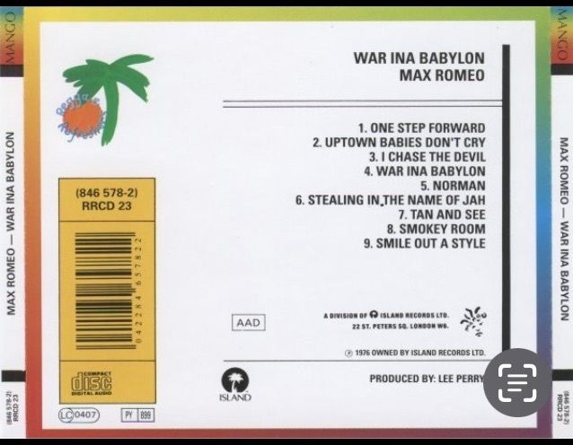 Max Romeo - War Ina Babylon  CD