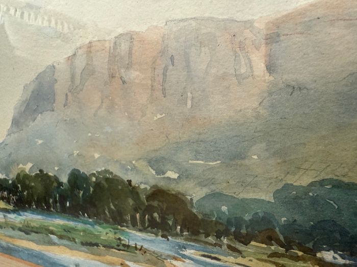 Original Irish Watercolour by George C. Nash (1897 to 1966) of Binevenagh & River Roe Estuary