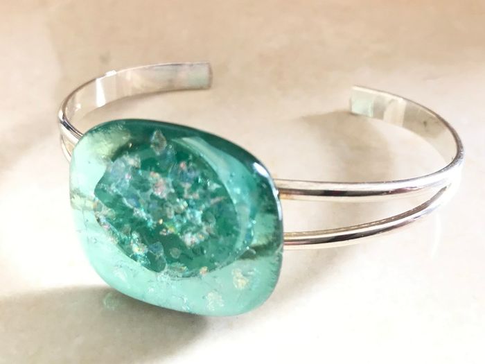 Handmade Glass Fused Dichroic Bangle - FREE DELIVERY