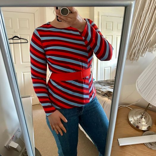 Lennon Courtney Striped Belted Blouse UK10