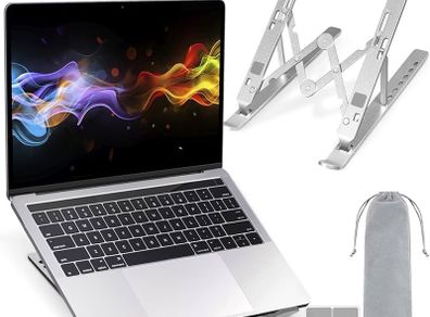 Stand for Desk, Ergonomic Adjustable Laptop Riser, Aluminum Portable Laptops Holder