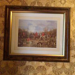 Pair of vintage Hunting Scenes pictures