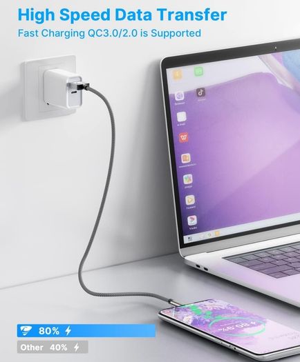 USB C Charger Cable 0.5M 2Pack Type C Charger Fast Charging 3A Lead Nylon Braided for Samsung Galaxy S21 S20 S10 S9 S8 A12 A20e A21s A40 A51,Huawei P30 P20 P40,Google Pixel,Xiaomi,Sony Xperia,Switch