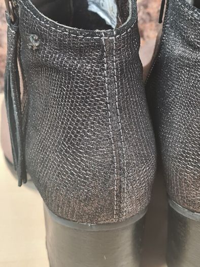 Women's Amy Huberman Bourbon Ankle Boots Heels Grey Leather Suede Size Uk 6 Eu 39