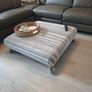 Stylish Upholstered Footstool, Ottoman on Castors Image 5
