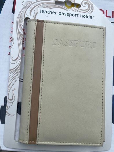 New Cream Leather Passport holder