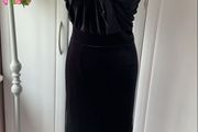 dress Bnwt freesize black velvet Bardot shoulder