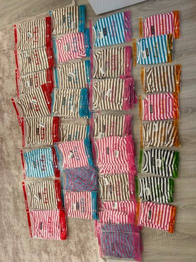 Dog Clothes,Dog Classic Striped Pajamas Soft Cotton Jumpsuit Pug French Bulldog Onesies Costume for Cats Puppy Small Medium Dogs(Pink,S,M)L