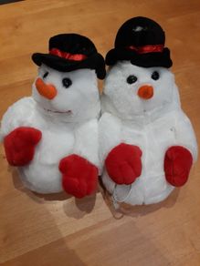 Christmas novelty snowman slippers M