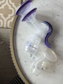 Lansinoh manual breast pump and Jaan's type milk collector pump