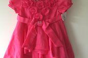Brand new 3-6 month pink baby dress with flower appliques
