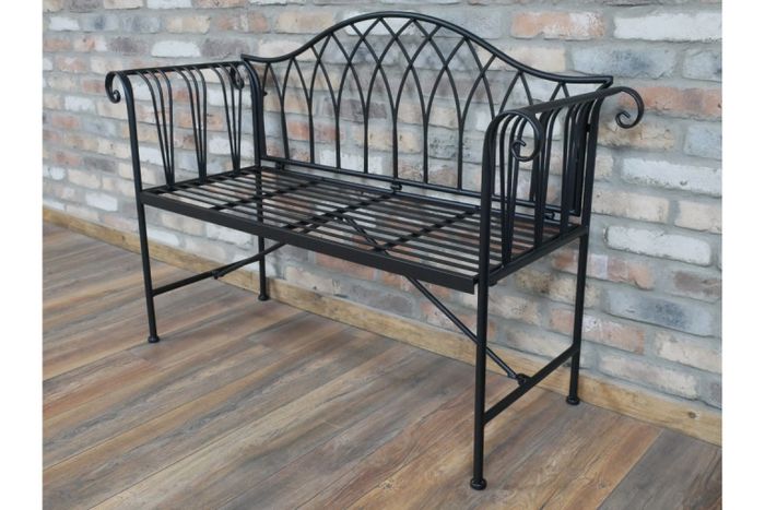 Black Bench Curved Ends D9410