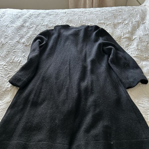 Betty Jackson Black 60% Wool Black Coat UK 12