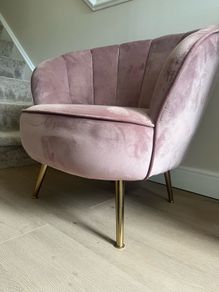 Pink velvet chair