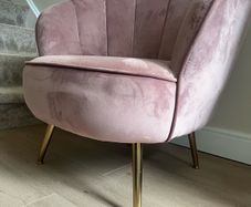 Pink velvet chair
