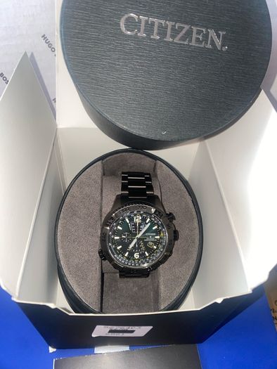 Citizen Promaster Navihawk A-T Ion Plated Bracelet Watch eco drive radio controlled brand new