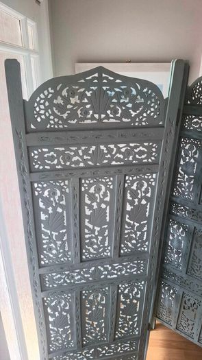 Carved wooden room divider