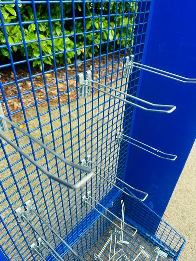 Large Blue Steel Shop Display Stand With 25 Hooks