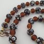 Antique Venetian African Style Skunk Eyes & Brown Glass Beads Necklace Image 6