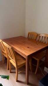 Solid Pine Dining Table and 4 Chairs