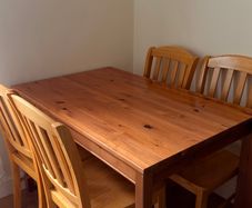 Solid Pine Dining Table and 4 Chairs