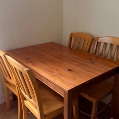 Solid Pine Dining Table and 4 Chairs