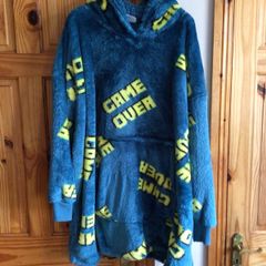 Mens Game over fluffy hooded blanket L/XL