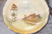 Beautiful Old Royal Doulton Ceramic Footed Bowl, from their Old English Scenes series 1930s Postage Available
