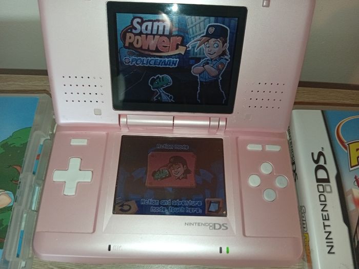 Original Nintendo Ds In Pink With Games Working With Faults