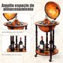 Wooden Globe Bar on Wheels, Bar Trolley, Home Bar, Wine Rack 45 x 45 x 88 cm, Brown Image 7