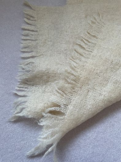 Wide mohair wool scarf
