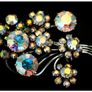 Vintage Aurora Borealis Rhinestone Cluster Brooch Image 5
