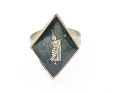Vintage Siam Thai Dancer Sterling Silver Ring