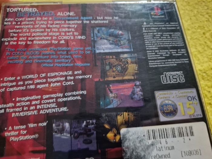 In Cold Blood PlayStation1 Ps1 PlayStation2 Ps2 Games Original