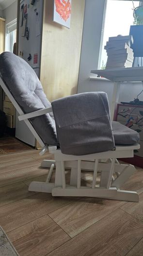 Grey Reclining Glider Chair & Footrest | Excellent Comfort