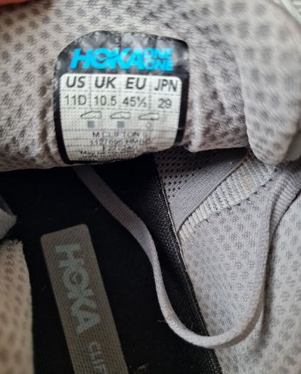 Hoka clifton 9 grey Size 10.5 eu 45 in excellent condition