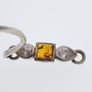 Vintage Silver, Natural Baltic Amber & CZ Bangle Image 7