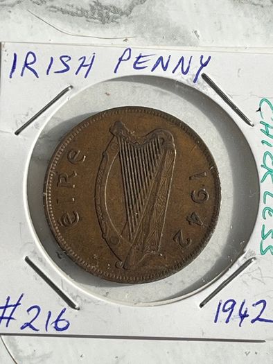 1942 'chickless' Irish Penny - RARE