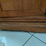 Antique Louis Phillippe style bedside table grey white veined marble top Image 5
