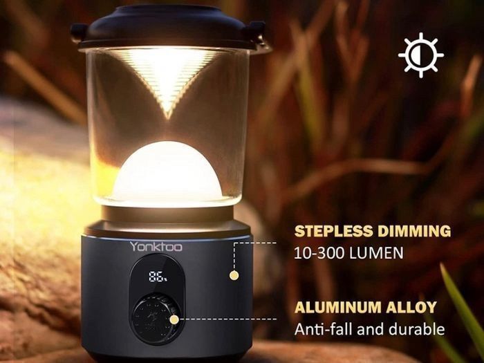 NEW Camping Lights, 10400mAh Camping Lantern USB-C Rechargeable Running 350Hrs, Camping Lamp with LED Screen, 5 Light Modes Waterproof