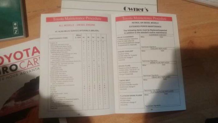 Toyota Corolla E11 Owner's Manual Handbooks & Wallet