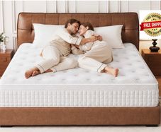 King size Mattress,5FT Orthopaedic Medium-Firm King Mattress,11.02 Inch Foam and Pocket Springs Rolled & Compressed,Comfort-Pressure Relief for Supportive Sleep and Spinal Alignment for Healthy Sleep