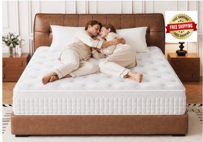 King size Mattress,5FT Orthopaedic Medium-Firm King Mattress,11.02 Inch Foam and Pocket Springs Rolled & Compressed,Comfort-Pressure Relief for Supportive Sleep and Spinal Alignment for Healthy Sleep