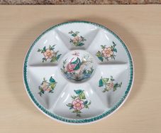Vintage Divided serving dish plate platter Hand painted in Portugal kitchen ware