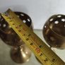 Vintage Pair of Brass Heart Candle Holders, Bronze goblet candle holder adorned with star-shaped cutouts, Image 6
