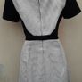 Karen Millen Black & White Textured Pleated A-Line Dress Image 10