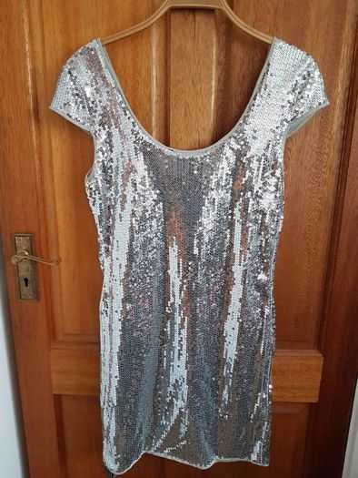 Armani exchange squin dress silver Size L / 14