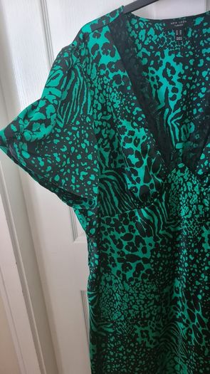 Satin Lace Detail Dress Size Uk 30