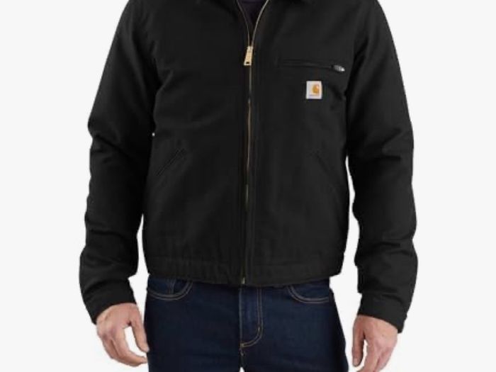 Carhartt Men's Relaxed Fit Duck Blanket Lined Detroit Jacket Work Utility Outerwear