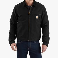Carhartt Men's Relaxed Fit Duck Blanket Lined Detroit Jacket Work Utility Outerwear
